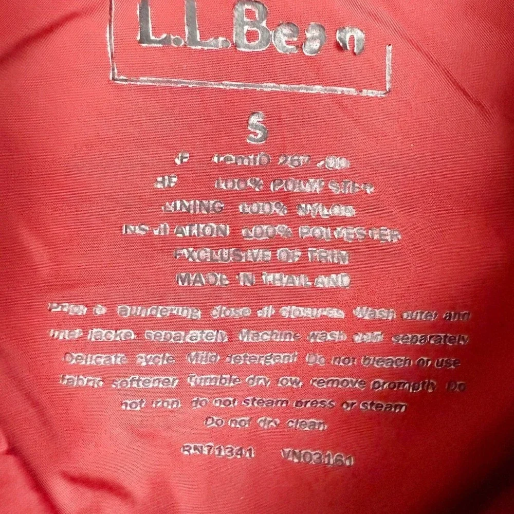 L.L.Bean Primaloft Ripstop‎ Jacket Womens Size S Berry Insulated Featherless